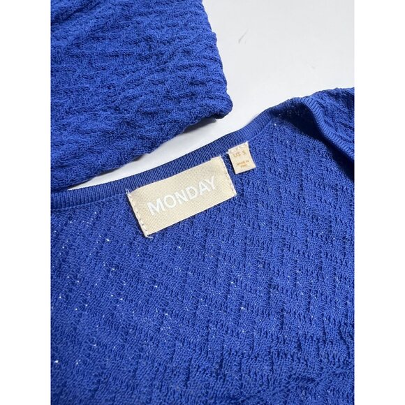 MONDAY Swimwear Montego Dress in Cobalt Hatch Jacquard - Picture 5 of 5